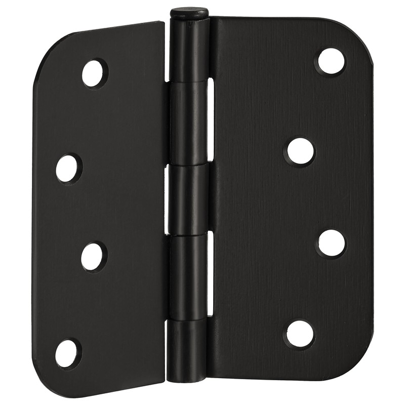 12-Pack Rounded Steel Door Hinges, Oil Rubbed Bronze - 4-inch