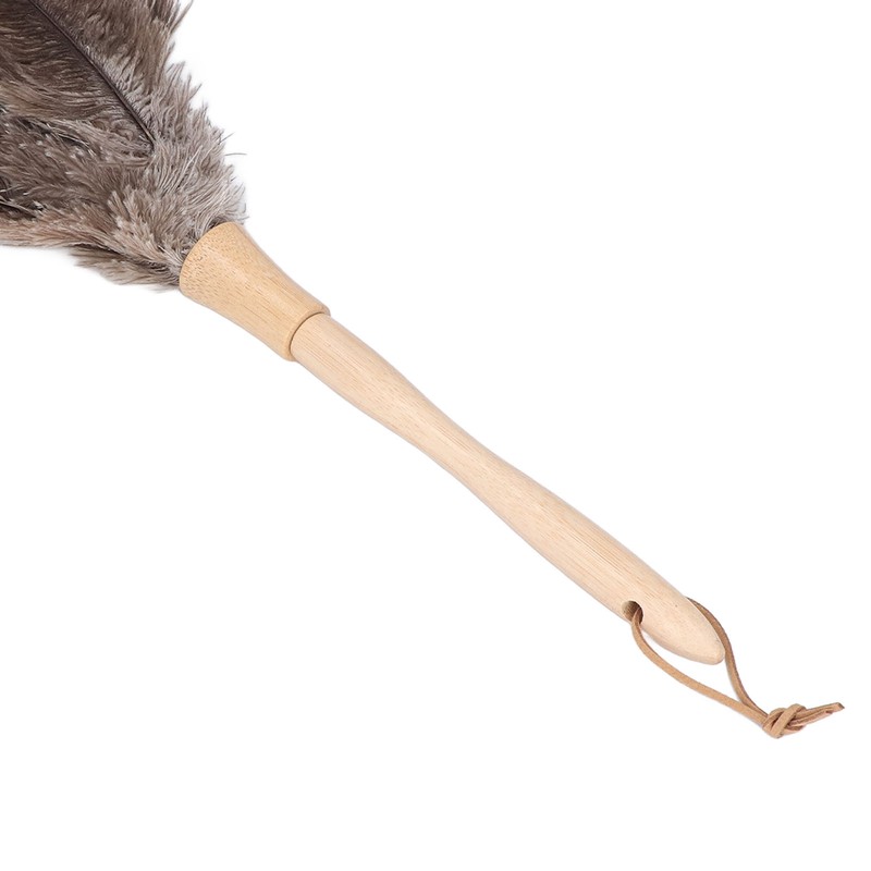 Feather Duster Light Weight Soft Long Handle Reusable Black Ostrich