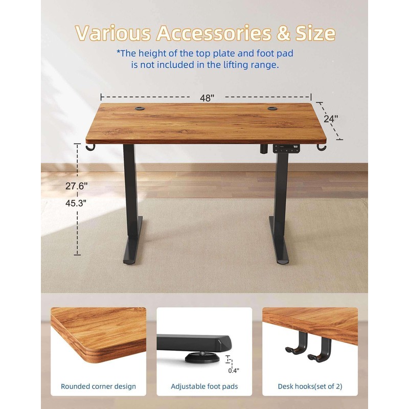 YIHAYO Electric Standing Desk, 48 x 24 Inches Stand Up