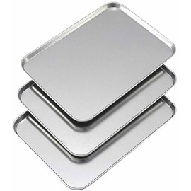 Shimomura 34625 Tsubame Sanjo Tray, Shallow Prep Bats, 3 Pieces, Made in Japan, 7.3 x 10.0 inches (18.5 x 25.5 cm), Dishwasher Safe, Divided Cooking, Outdoor Set, Stainless Steel