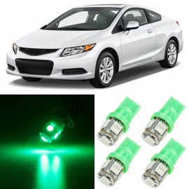 Unbranded 10 x Ultra Green Interior LED Lights Package For 2006 - 2012 Honda Civic +TOOL