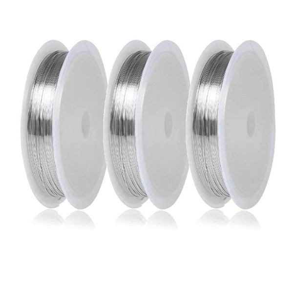 HIRAISM Silver Wire 3 Winding Set, Wire Diameter 0.01 inch