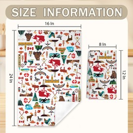 2 Pcs Canada Kitchen Towel Canada Souvenirs Canadian Gifts Canada Maple Leaf Towel Canadian 24 x 16 Inch Kitchen Tea Towels