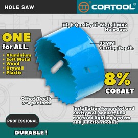 1 Inch Hole Saw with Arbor for Metal and Wood Cutting, Bi-Metal Hole Cutter, 1" Hole Saw Kit for Drywall, Wood, PVC Boards, Fiberglass and Vent Pipes