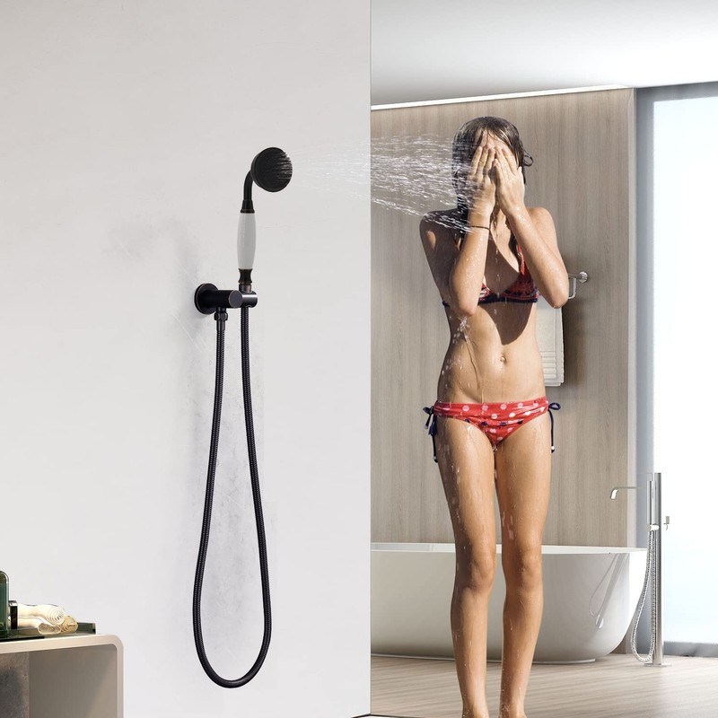Oil Rubbed Bronze Vintage Telephone Handheld Shower Spray Ceramic Handle