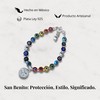 TClaudia, Pulsera San Benito Plata 925 con medalla y ojitos