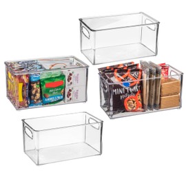 ClearSpace Plastic Pantry Organization and Storage Bins with Lids – Perfect Kitchen Organization or Kitchen Storage – Fridge Organizer, Refrigerator Organizer Bins, Cabinet Organizers