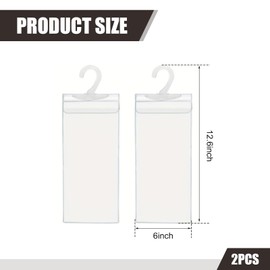 DACIRTY 2 PCS Handicap Parking Placard Holder, Ultra Transparent Visible Anti-scratch Protector for Disability Slogans, Portable Card Hanging Pouch with Plastic Hooks, Universal for Cars (White)