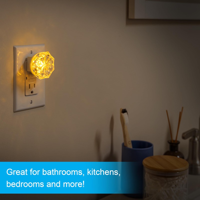 GE SleepLite Jewel LED Night Light, Plug-in, Always on, Amber,