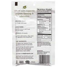 Simply Organic Spinach Dip Mix, Certified Organic, Gluten-Free | 1.41 oz | Pack of 3