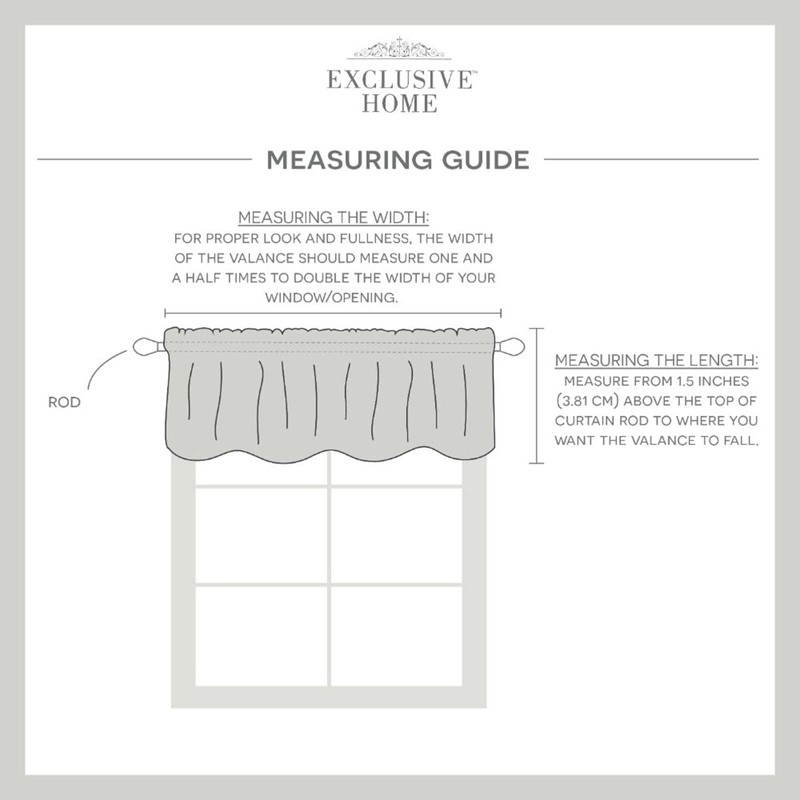 Exclusive Home Loha Light Filtering Rod Pocket Scalloped Valance, 54"x16",