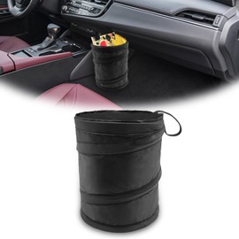 KEVWR Waterproof Oxford Cloth Collapsible Pop Up Car Trash Bag Hanging, Car Trash Can, Mini Vehicle Trash Can, Portable Car Trash Can, Rubbish Bin for Car, Truck, SUV, Minivan, 1 Pack Black