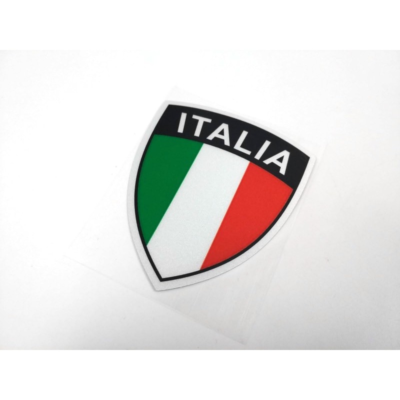 F NODE Italian Flag Shield Emblem Waterproof Reflective Sticker 2.9
