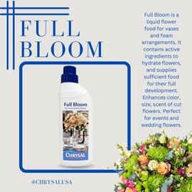 Chrysal Full Bloom Liquid Flower Food - Clear, Concentrated for Flower Arrangements & Bouquets - Mix with Water - Ideal Florist Supplies & at-Home Use - 500mL Bottle (500ml) (2 Pack)