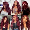 JTMMP 28 Inch 99J Burgundy Lace Front Wigs Human Hair