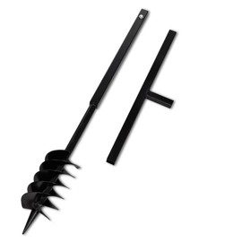 ZJMTOCYU Ground Drill Handle Auger Bit for Planting and Aeration, 4.72" Diameter, Durable Steel Construction, Black