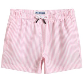 maamgic Boys Swim Trunks Toddler Swim Shorts Little Boys Bathing Suit Swimsuit Toddler Boy Swimwear Pink and White Stripes 4T,Pink and White Stripes,4 T