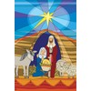 Breeze Art Stained Glass Nativity Garden Flag #31235