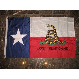 3x5 Texas Gadsden Culpeper Embroidered Sewn Solarmax Nylon Flag 3'x5' Banner w/ clips