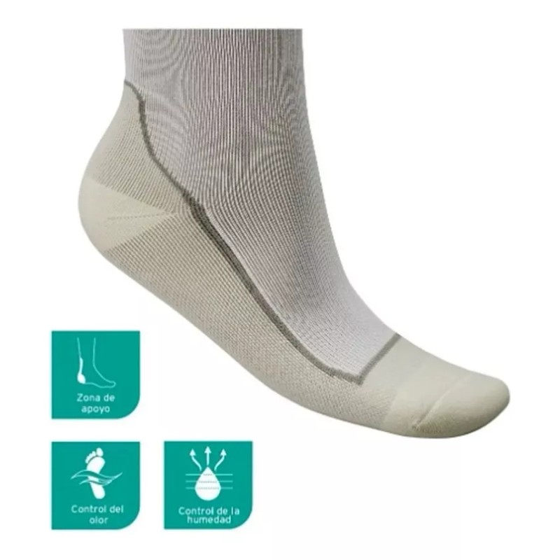 Calcetin A La Rodilla Compresion 15-20mmhg Sport Jobs Blanco