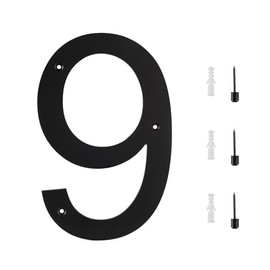 USAMILY 10 Inch Modern House Numbers Black ABS Plastic Large Address Numbers with Matching Screw (9)