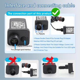 CZJUTAI JT-EL/FC240V0250 Premium 24V 0.25A 6W 8 Modes LED Power Supply with Multifunction Button- Class 2 Transformer, IP44 Waterproof, for Christmas and String Lights, Indoor & Outdoor Use [Z460]