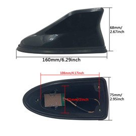 idain Universal Car Roof Mounted Functional Antenna Aerial Shark Fin Signal Antenna Base,Black