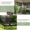 Giantex Rolling Raised Garden Bed w/ 7 Planter Boxes, Storage