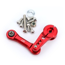 Aluminum Alloy 25T Servo Horn & Steering Linkages Tie Rod Upgrades Part for Arrma 1/7 Infraction Felony Limitless 1/8 Kraton Notorious Outcast Talion,Replace #AR340061 (Red)
