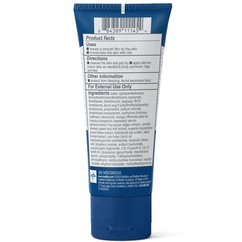 Medline Remedy Clinical Silicone Cream Unscented, Chapped, Sensitive Skin, Breathable,
