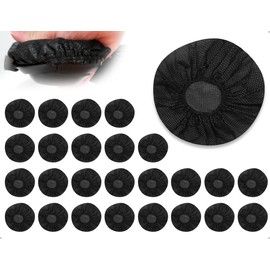 Emezddo Pack of 25 headphone covers, disposable non-woven ear pads protective cover, used for most headphones with 10 to 13 cm ear pads (black)