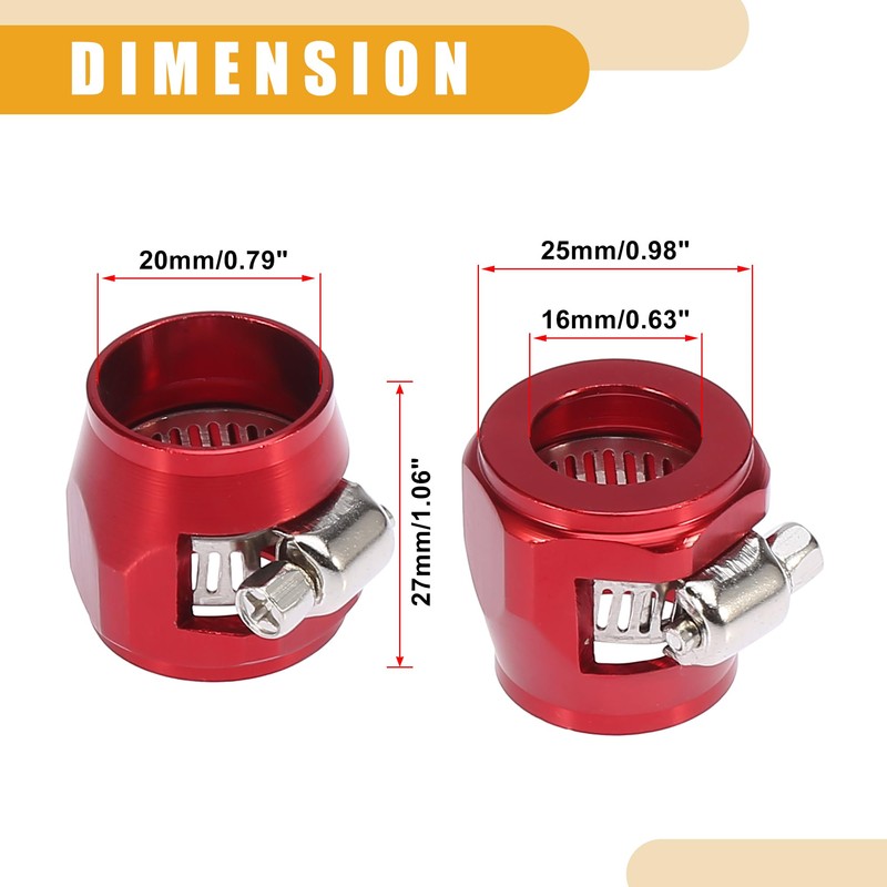 Partuto 4 Pcs An10 Universal Hose Finisher Clamp - Aluminum