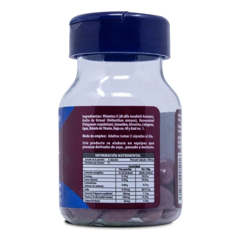 Resveratrol Vitamina Colágeno Cápsulas Naturagel Sabor