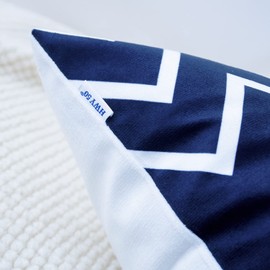 HWY 50 Navy Blue Christmas Decorative Throw Pillow Covers 20x20 Inch for Couch Sofa Living Room Bed, Cozy Bohemia Big and Small Snowflakes Print Throw Pillows Cases Set Cushion Cover Pack of 2