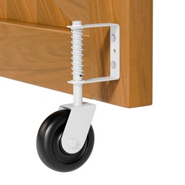 YONSIN 4.3" Heavy Duty Spring Loaded Gate Caster with Bearing, Drag Gate Wheels with 360° Swivel for Wooden Gate Fence, Metal Tube Gate, Anti Sag Gate Kit with Bear, 200 Lbs Capacity, 1 Pac, White