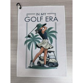 K9King in My Golf Era Golf Towel for Women – Stylish Microfiber Golf Towel with Clip Holder – Lightweight, Quick-Dry, Fashionable Gift for Golfers, Ideal Golf Accessories