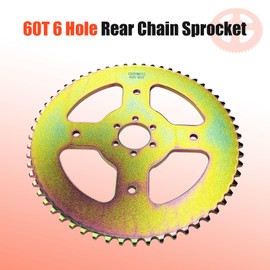 CQSPMOTO 60T High Torque Rear Chain 6 Hole Sprocket # 40 41 420 for Coleman CT100U CC100X Mega Moto MMB80 105 Baja Doodle Bug DB30 Motovox MBX10 Mini Bike Sprocket Replacement Parts (37mm Bore)