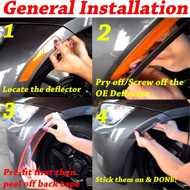 Overun Front Side Marker Fender Bumper Replacement Reflector Smoked Lens