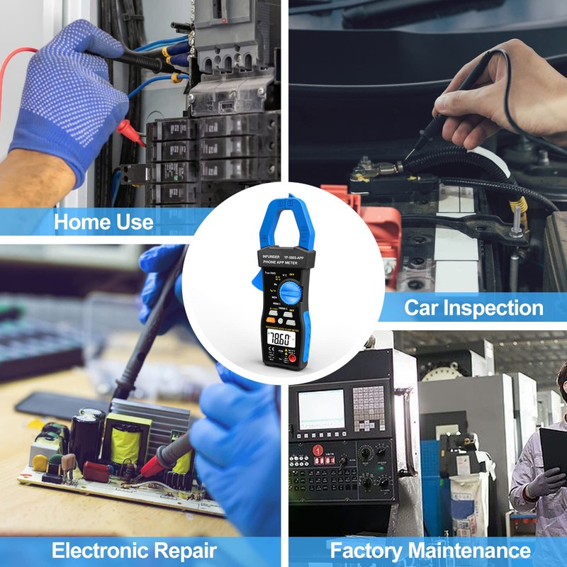 INFURIDER Bluetooth Clamp Meter, TRMS 6000 Counts Auto- Ranging Clamp