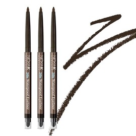 The Make-Up Artist Project 3 pack bundle of NYA41 Dark Brown Waterproof Eyeliner, Long-Lasting Dark Brown Color Intensity, Mechanical Liner with Sharpener & Smudger