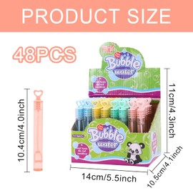 Children's Soap Bubbles 48 Pieces Soap Bubbles Wedding Mini Soap Bubbles Set, Bubble Stick, Soap Bubbles Small, Colourful Bubbles for Summer Toys Garden Children Party Bags Children's Birthday Party