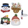 Culpitt Holiday Icons Rings, Christmas Cupcake Decorations, Snowman, Santa, Rudolph