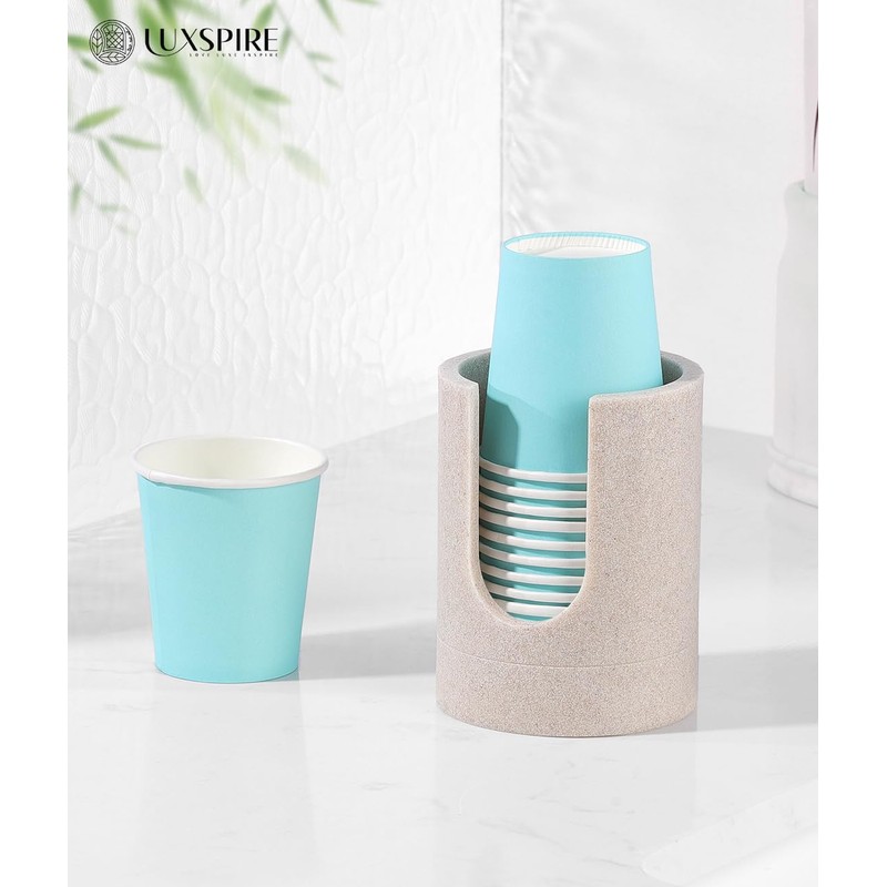 Luxspire Bathroom Cup Dispenser, 3oz Dixie Cup Dispenser, Resin Dixie