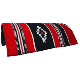 Tahoe Western Navajo Acrylic Saddle Blankets 32" x 64", RD/BK/WH
