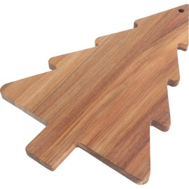 iplusmile Christmas Tree Cutting Board Acacia Wood Charcuterie Board Kitchen Chopping Board Platter Wine Holder Tree Shaped Cheese Dessert Serving Tray Holiday Salad Dish