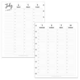 BetterNote July 2024 - June 2025 Academic HOURLY Calendar for Disc Notebook, Fits Levenger Circa, Big Happy Planner, Staples Arc, TUL (Whimsy, 9-Disc, 7"x9.25")