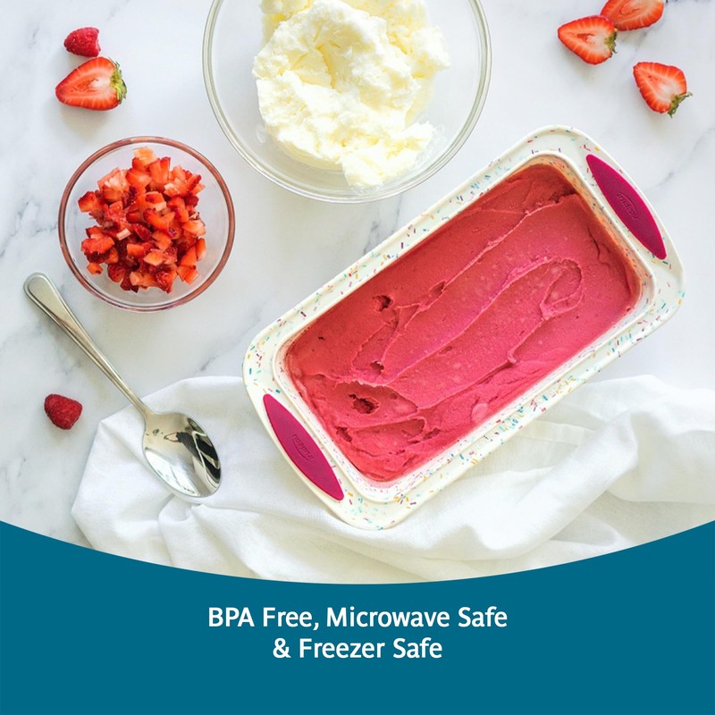 Trudeau 05118555 Structure Loaf Pan Silicone Bakeware, Medium, Confetti White