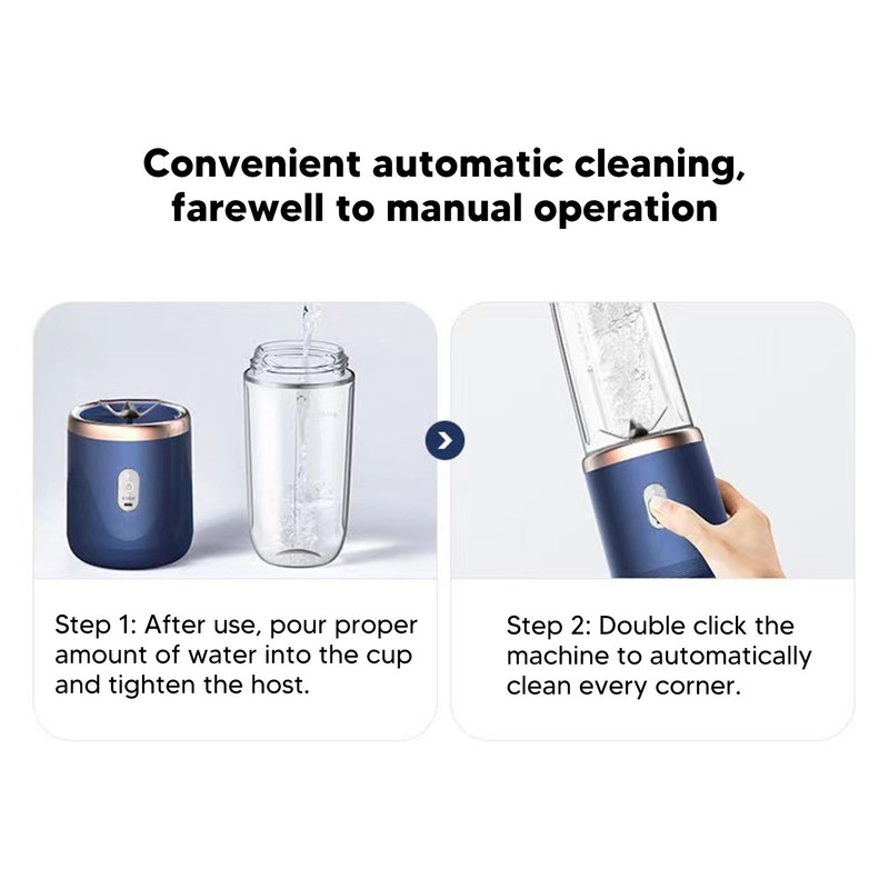 Mini Portable Blender 6 Blades High Speed 300ml USB Charging