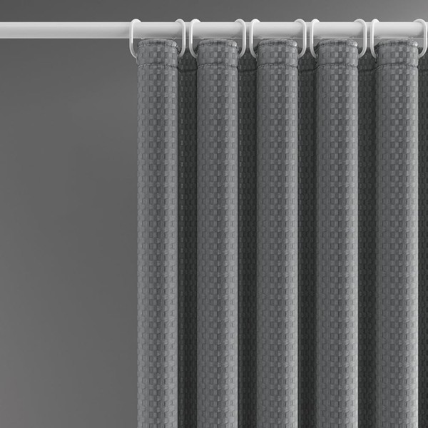 Lkw Ogechi 200/240cm Long Grey Anti-mould Shower Curtains, Wet Room