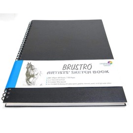 BRUSTRO Wiro Bound Artists Sketch Book, A3 Size, 120 Pages, 160 Gsm A3 Wiro